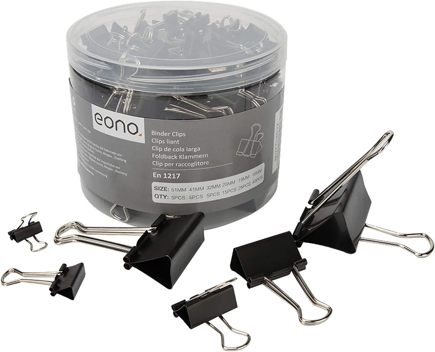 Brand - Eono Black Binder Clips, 100Pcs Assorted Size Foldback Metal  Binder Paper Clamps for Paperwork