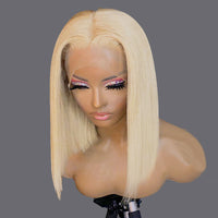613 Blonde Bob Wig Short Straight Human Hair Wigs For Women