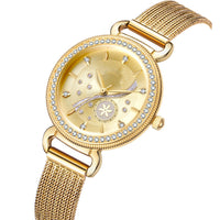 Women's Fashion Diamond-set Stainless Steel Mesh Band Waterproof Watch