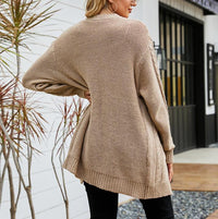 Women's Long Sleeve Cable Knit Cardigan Sweaters Open Front Fall Outwear Coat