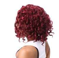 Burgundy curly hair hood