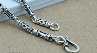 The 925 Silver men's Necklace clavicle thick long silver chain all-match fashion retro silver chain bare sweater chain