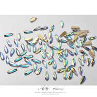 10Pcs 3D Nail Art Rhinestones Long Water Drop Shaped Glitter Nail Art Decorations Accessoires Nail Supplies