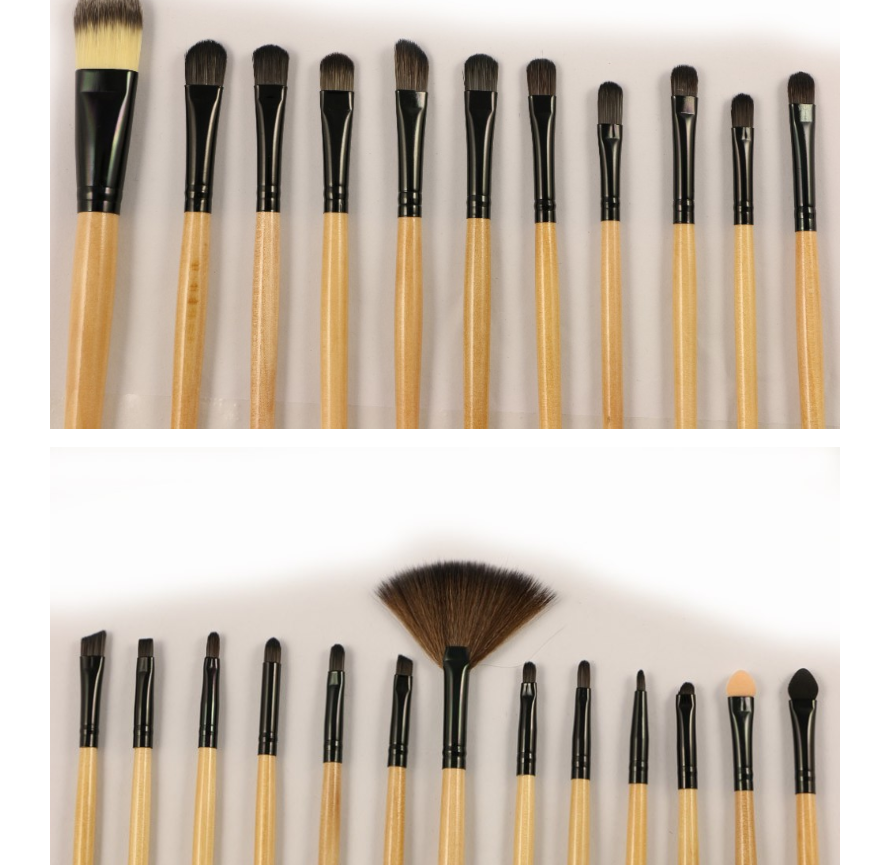 32 black wood color rayon makeup brush professional makeup brush set