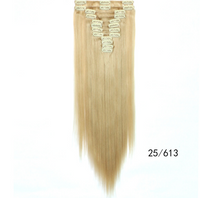 Straight hair wig piece clip hairless hair extension piece