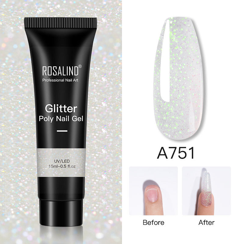 Glitter Poly Nail Gel Extension 15ml Gel Polish All For Manicure Poly Builder Gel Semi Permanent Soak Off Nail Art