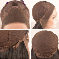 Wig Mid-Point Black Long Straight Hair High Temperature Silk Fluffy Wig