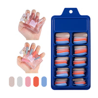 Blue Box Full Stickers Wear Long Ballet Fake Nails Solid Color Nail Patch Color
