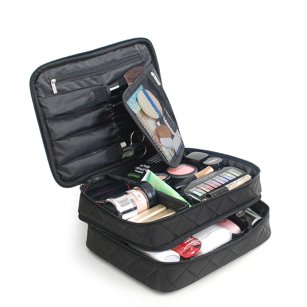 Large Capacity Double Deck Cosmetic Bag