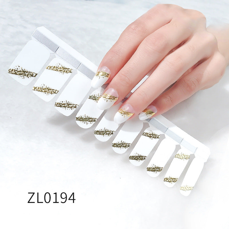 Shell Nail Sticker 3D Bronzing 20 Nail Stickers Double Row Nail Sticker