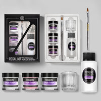 Nail Powder Acrylic System Kit Professional Nail Art Tool Set Contain Glass Cup Acrylic Liquid Extention Carving Manicure