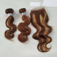 Real Hair Weave Piano Color Hair Block Body Wave Human Hair Bundle