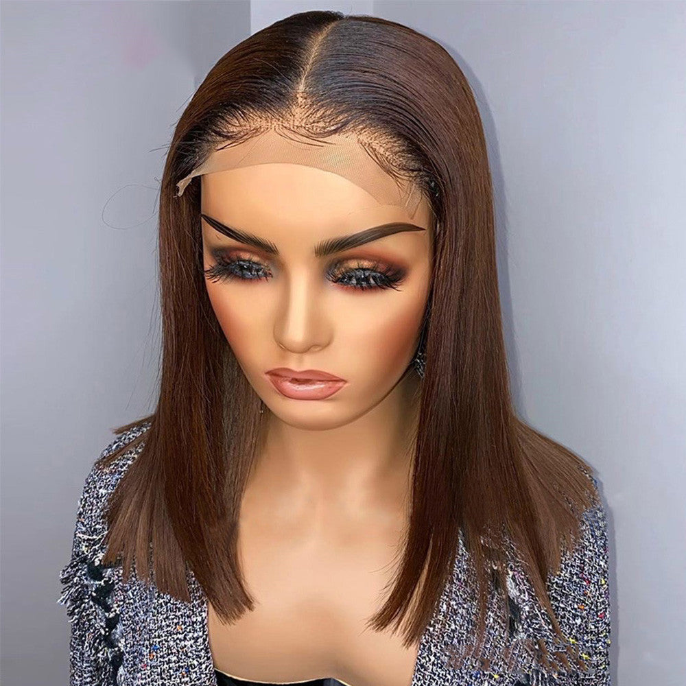 Real Human Hair Gradient Front Lace Headgear