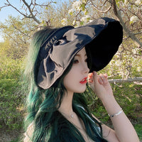 Ladies Outdoor Sun-Protect Shade Folding Headband Shell Sun Hat