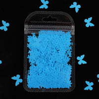 Multicolor Medium Butterfly Nail Sequins In Bone Bag