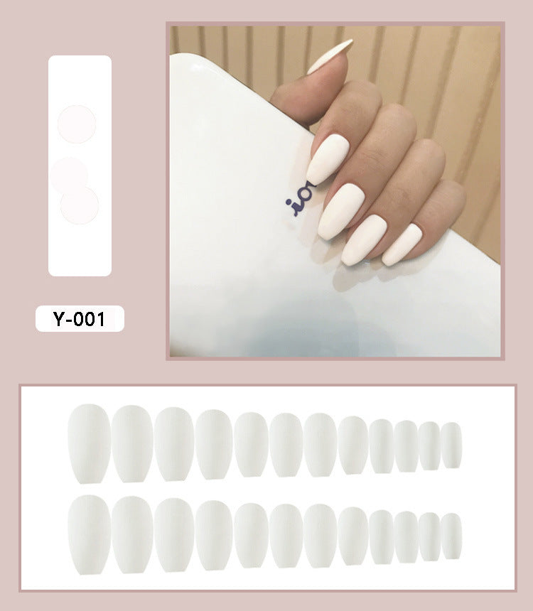 Frosted Short Ballet Wear Finished Fake Nails Solid Color Patch