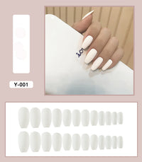 Frosted Short Ballet Wear Finished Fake Nails Solid Color Patch