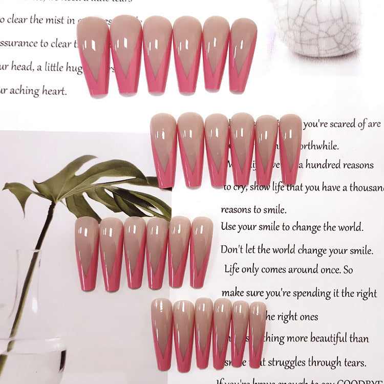Extra-long Meat Powder Pink Ballet Nail Nail Patch Removable Wearable Nail