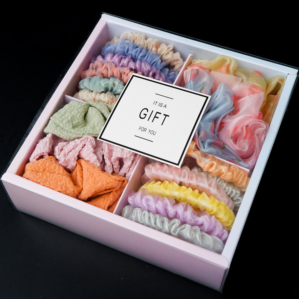 Girls' Popular Large Intestine Hair Rope Hair Tie Gift Box