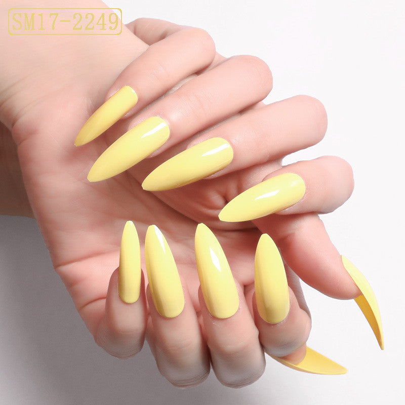Positive Rred Long Pointed Oval False Nails