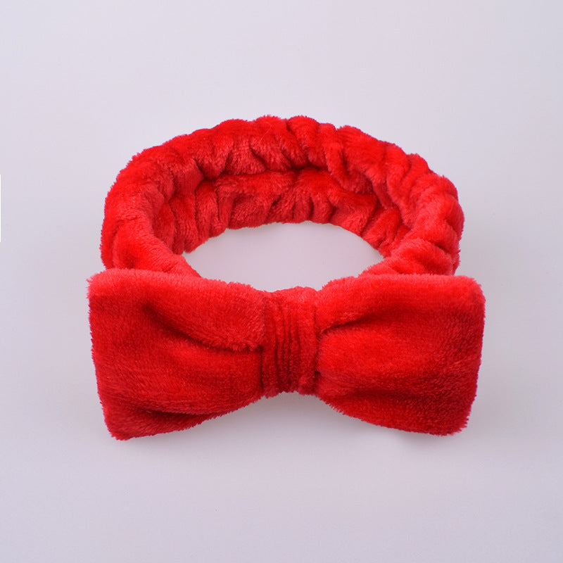 Coral velvet butterfly end hair band