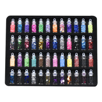 DIY 48 color glass bottle glitter sequin manicure jewelry