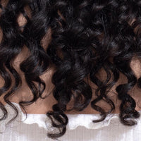 Chemical fiber front lace black small curly wig