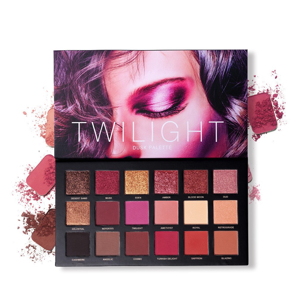 18 Colors Eye Shadow Makeup Palette Matte Shimmer Velvet Pigmented Twilight And Dusk Eyeshadow Powder Make up Cosmetics Set