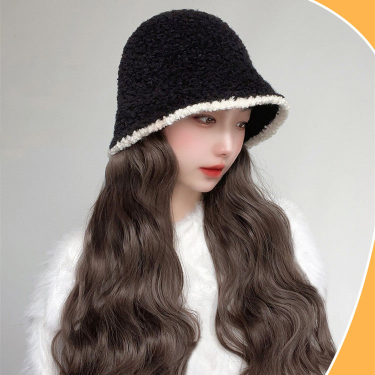 Ripple Fashionable Net Red Long Curly Hair Fisherman Hat