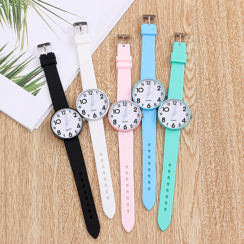Fashion Casual Personality Couple Round Small Disc Watch