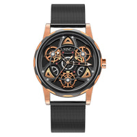 Black Gold Trend Three Dimensional Watch Personality Gear Gyro Season To Run Watch Men