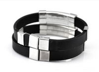 Cross Silicone Titanium Steel Bracelet