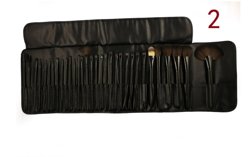 32 black wood color rayon makeup brush professional makeup brush set