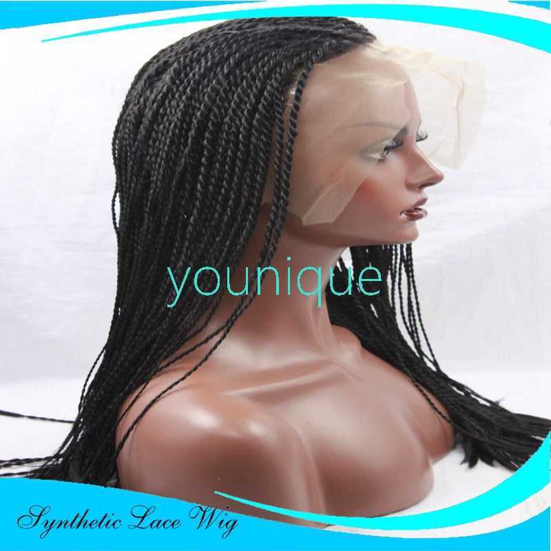 2-strand braids front lace wig