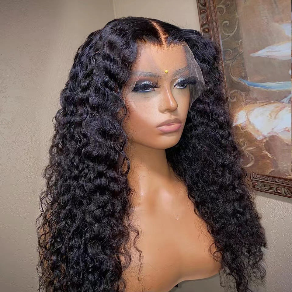 Front Lace Wig Women's Long Curly Hair Chemical Fiber Wig