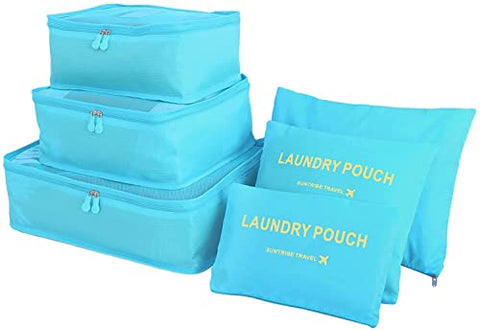 GUMTAPE Travel Organiser Packing Bags,6 PCS Travel Packing Cubes Set for Clothes Travel Luggage Organizers Storage Bags