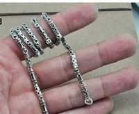 The 925 Silver men's Necklace clavicle thick long silver chain all-match fashion retro silver chain bare sweater chain