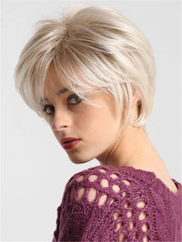 Wig Fashionable Light Blonde Short Straight Hair With Inner Button Wig Headgear