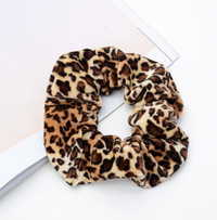 Vintage leopard spotted hair circle fabric hair accessory