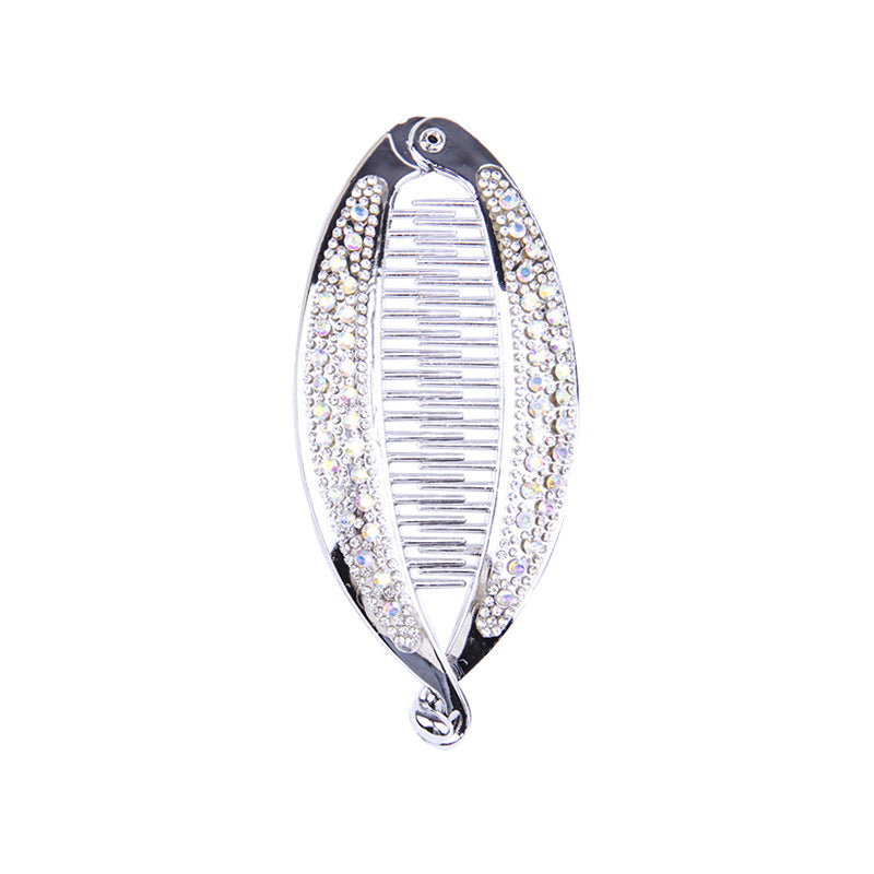 Popular Diamond Rhinestone Electroplating Fish Banana Fish-shaped Hair Clip