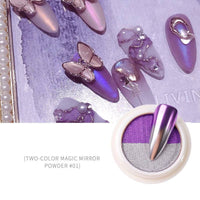 New two-color nail art solid gradient mirror powder