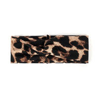 Leopard Print Cross-pull Headband With Wide Brim