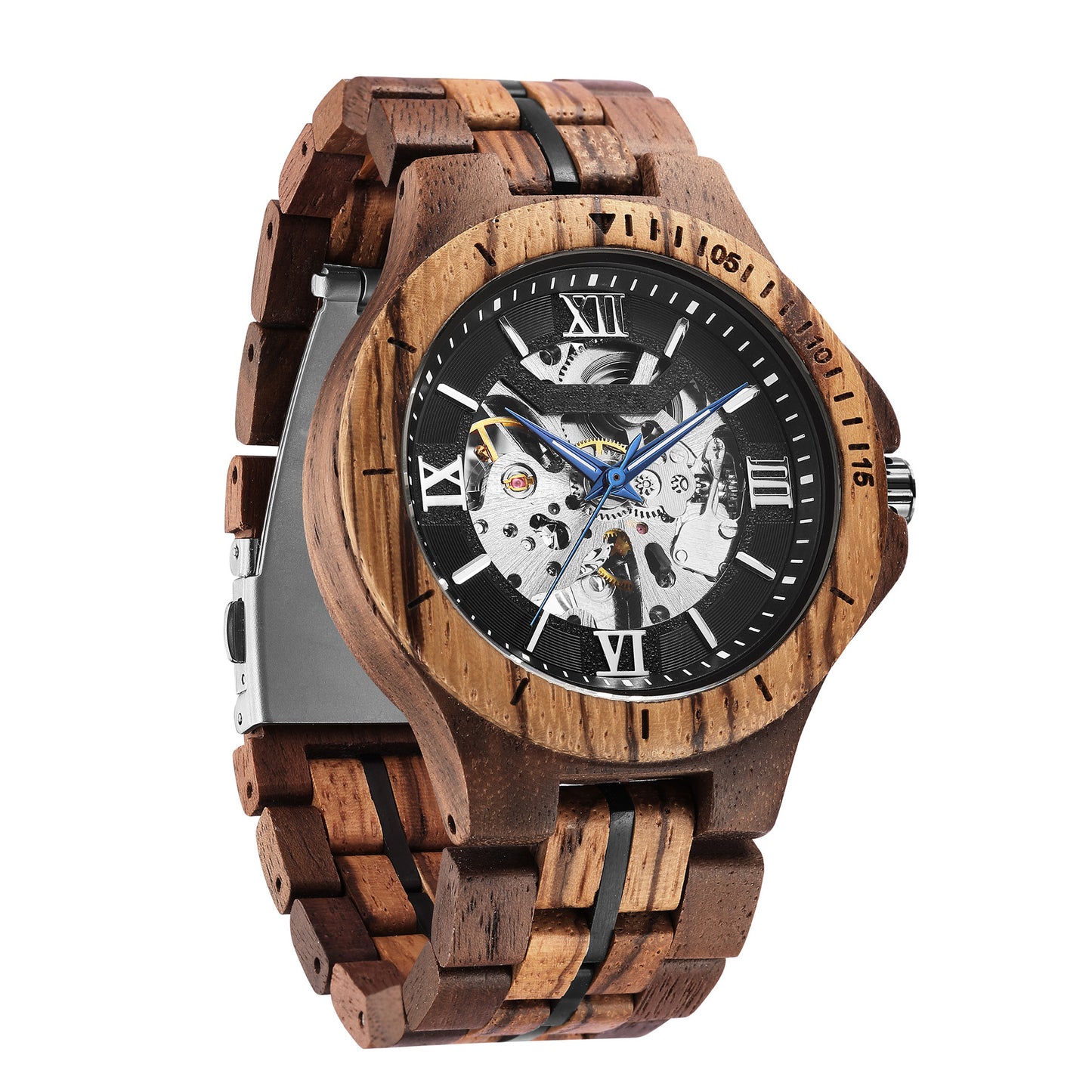 Men's Mechanical Watch Automatic Pure Wood Handmade