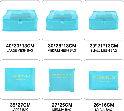 GUMTAPE Travel Organiser Packing Bags,6 PCS Travel Packing Cubes Set for Clothes Travel Luggage Organizers Storage Bags