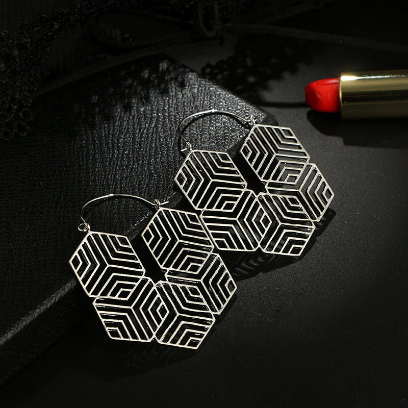 Simple Wisps Of Irregular Geometric Rhombus Alloy Earrings Earrings