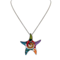 Drop oil color Sea Star Necklace