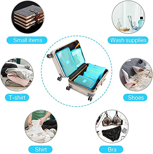 GUMTAPE Travel Organiser Packing Bags,6 PCS Travel Packing Cubes Set for Clothes Travel Luggage Organizers Storage Bags