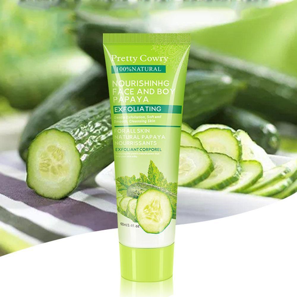 Cucumber Coconut Papaya Facial Exfoliating Gel Cream 100ml Body Cleansing