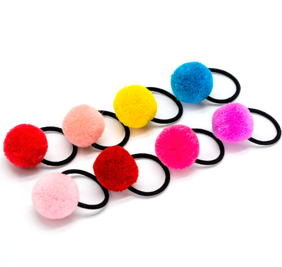 Korean candy color children's hair ball hair ring color tie hair band no seams do not hurt hair rope baby hair rope