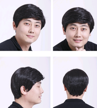 Men's wigs real hair short hair dad new hair set male wig full top middle-aged real hair middle-aged wig